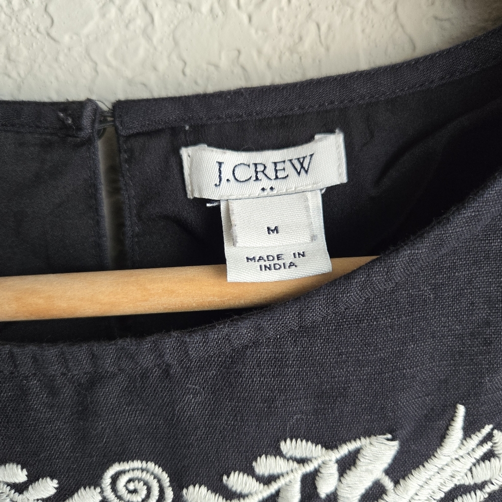 J.Crew Linen Blend black Dress Size Medium - Picture 7 of 9